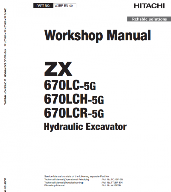 Hitachi Zaxis Zx 670lc-5g Excavator Service Manual