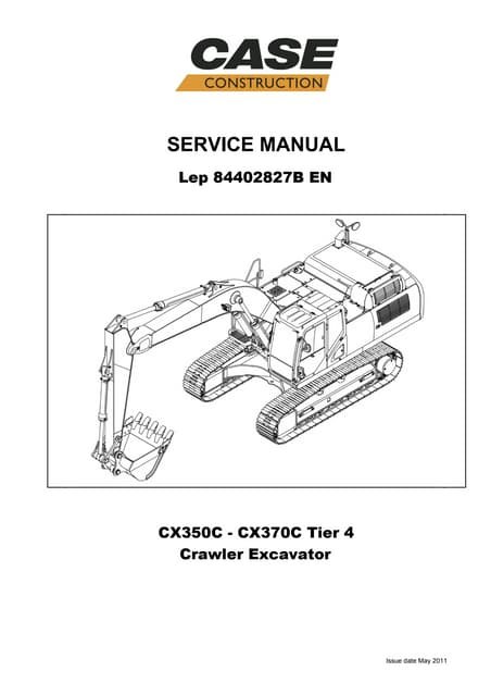 Case CX350C CX370C Tier 4 Excavator Repair Manual
