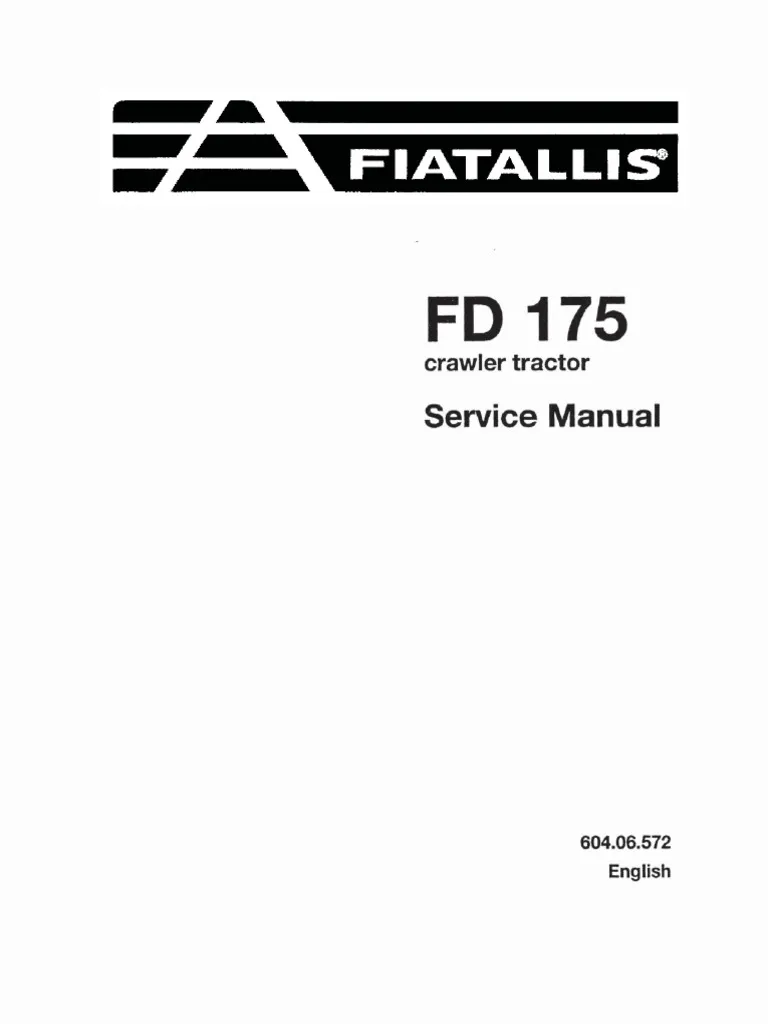 Fiat Allis FD175 Crawler Dozer Manual