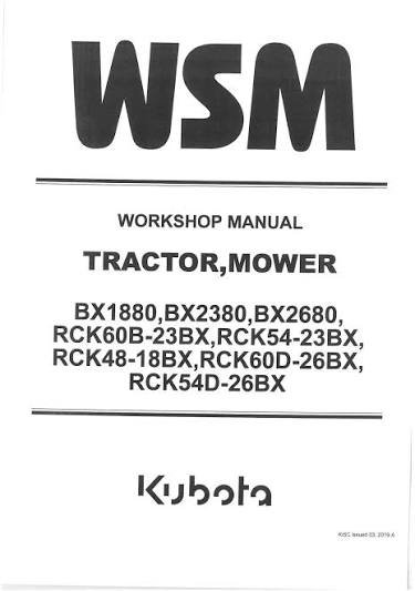 Kubota RCK48-18BX Tractor Service Repair Manual