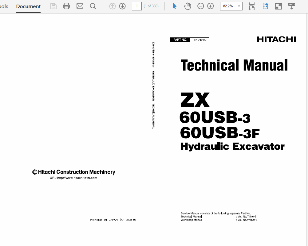Hitachi Zaxis Zx 60usb-3 60usb-3f Excavator Service Repair Manual