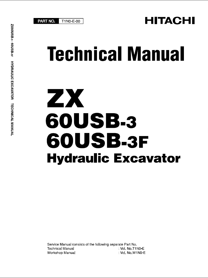 Hitachi Zaxis 60USB-3 Hydraulic Excavator Factory Manuals