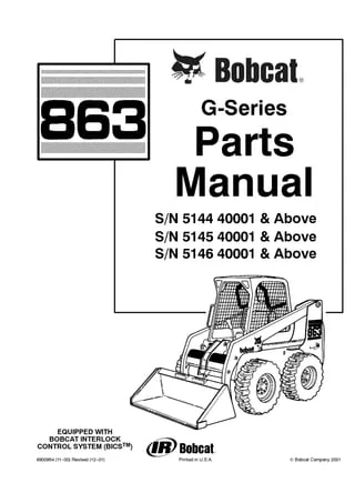 Bobcat 863 G-Series Parts Manual Download Bobcat 863 G-Series Parts Manual Download