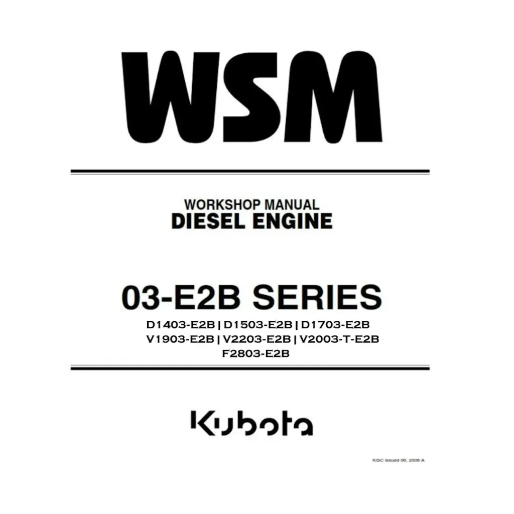 Kubota D1403 D1503 D1703 Engine Workshop Service Manual