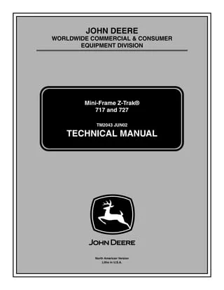 John Deere Mini-Frame z-Trak 717 727 Mower Service Repair Manual