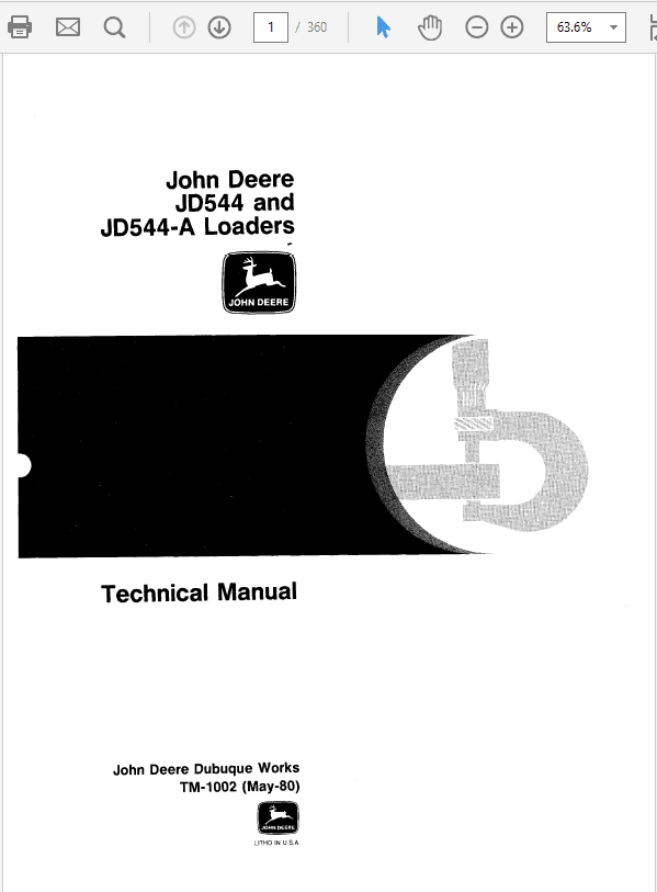JOHN DEERE 544 544A LOADER Service Repair Manual JOHN DEERE 544 544A LOADER Service Repair Manual