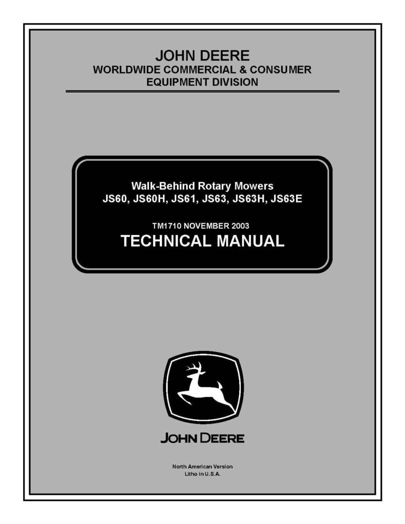 John Deere Js60, Js60h, Js61, Js63, Js63h, Js63e Repair Manual