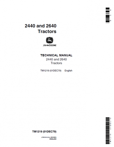John Deere 2440 2640 Tractors Service Repair Manual