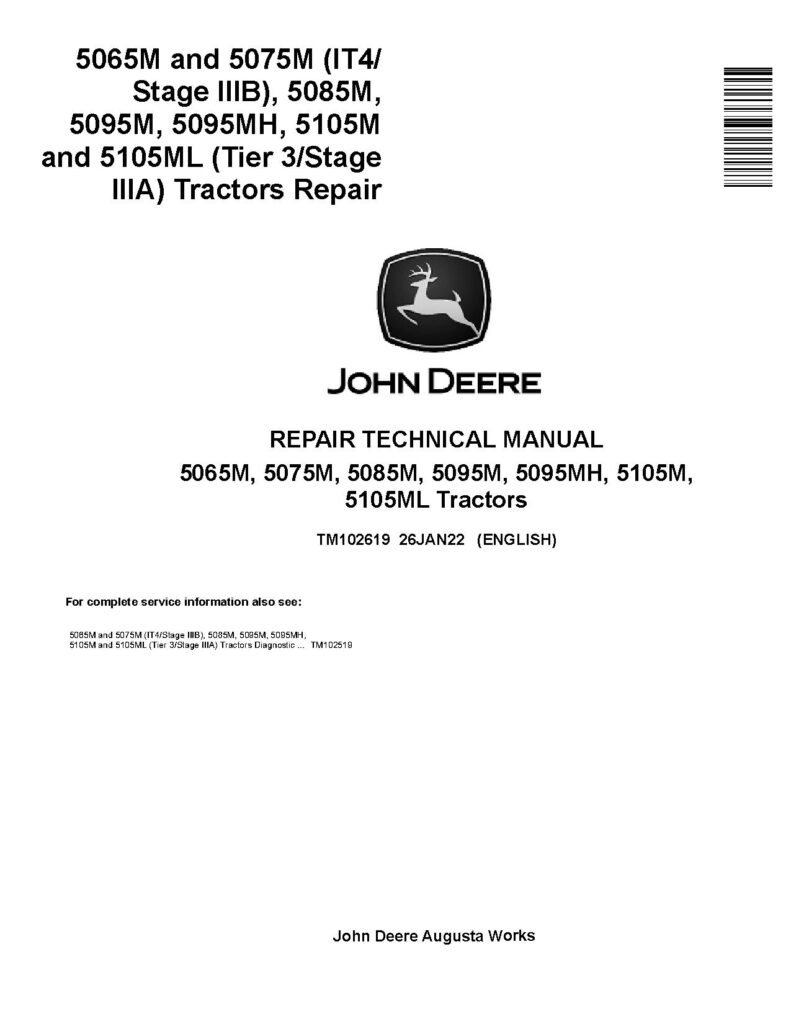 John Deere 5095m 5105m 5105ml & 5095mh Service Manual