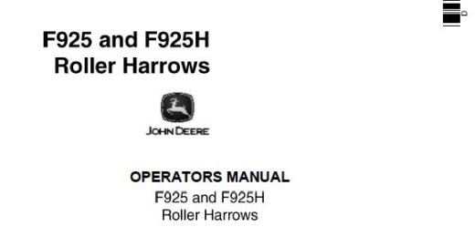 John-Deere-F925-and-F925h-Roller-Harrows-Operators-Manual