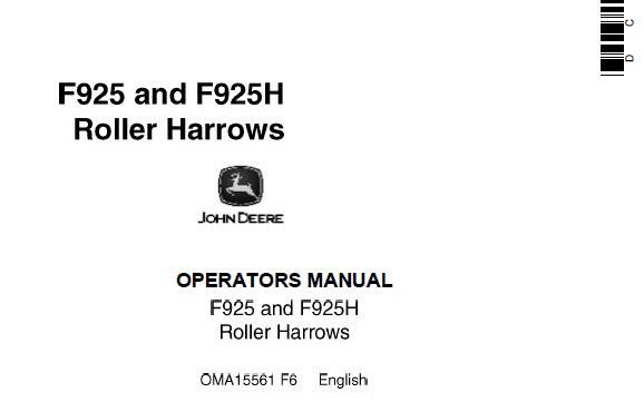 John-Deere-F925-and-F925h-Roller-Harrows-Operators-Manual