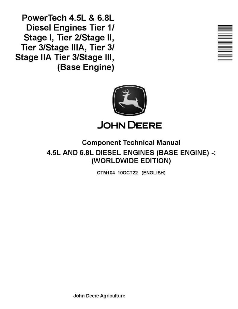John Deere Powertech 4045 6068 4.5l 6.8l Engine Service Manual John Deere Powertech 4045 6068 4.5l 6.8l Engine Service Manual