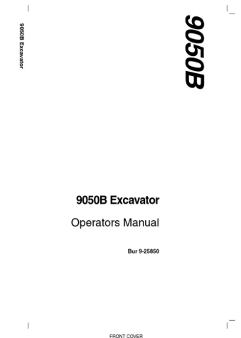 Case 9050b Excavator Operators Manual