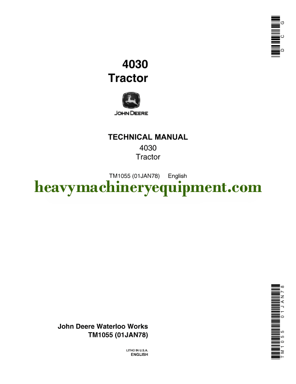 John Deere 4030 Tractor Operators Manual