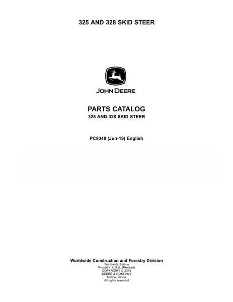 John Deere 325 328 Skid Steer Parts Manual