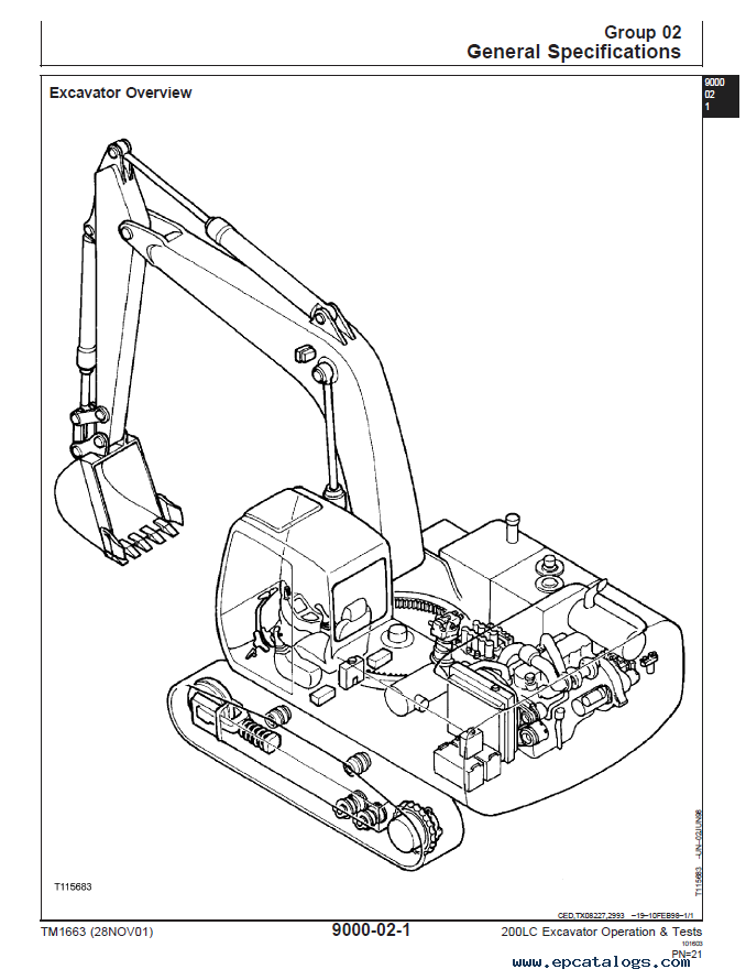 John Deere 200C LC Excavator Parts Manual