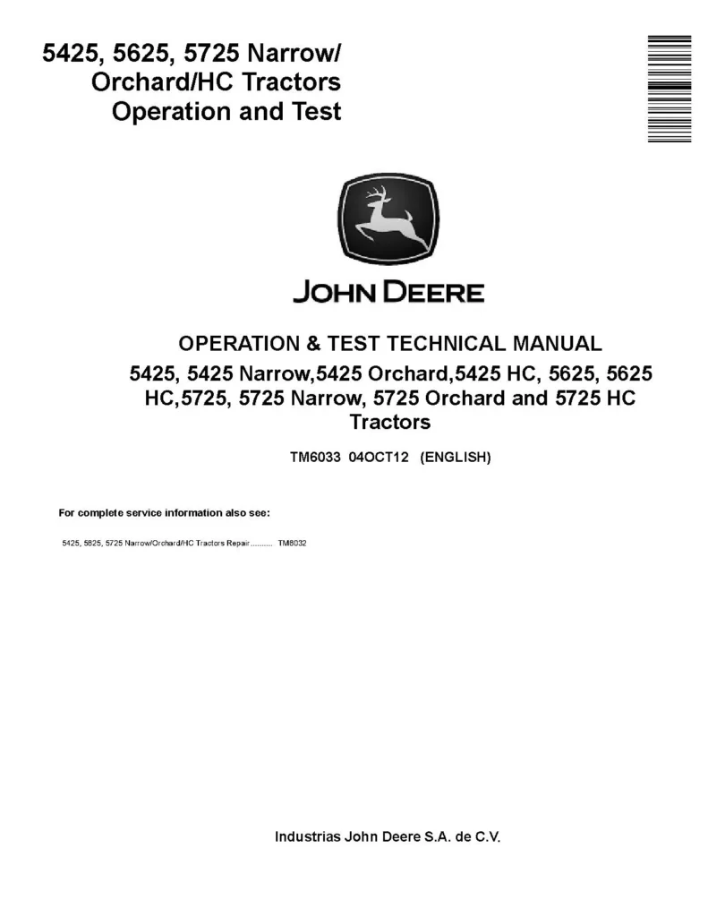 John Deere Tractors 5425 5425hc 5425n Diagnostic