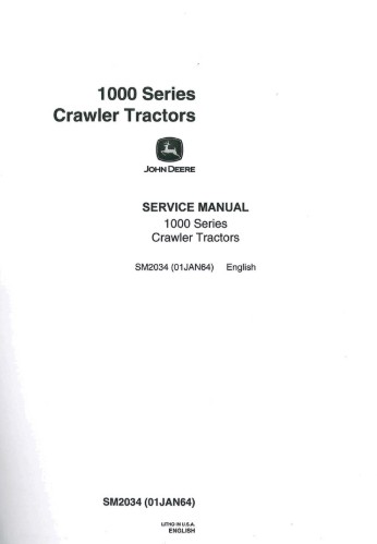 John Deere 1010 Crawler Tractor Service Repair Manual John Deere 1010 Crawler Tractor Service Repair Manual