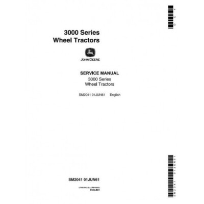 Jd 3010 Wheel Tractors Technical Jd 3010 Wheel Tractors Technical Service Manual