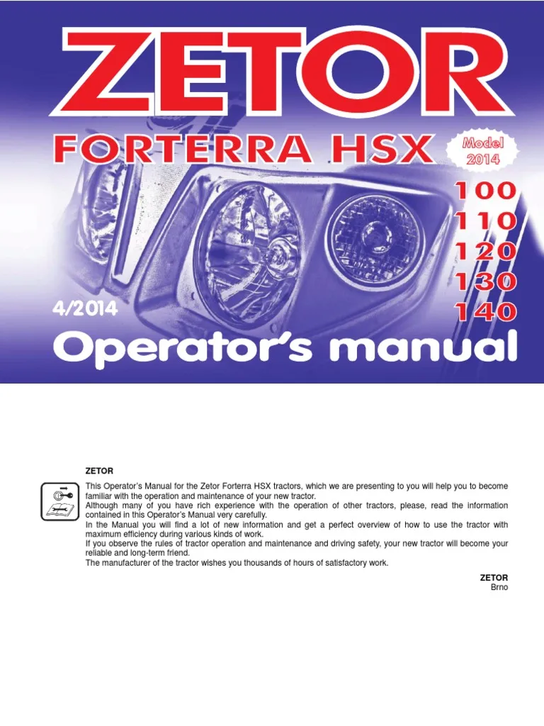Zetor Forterra Hsx 130 140 Operators Manual Pdf