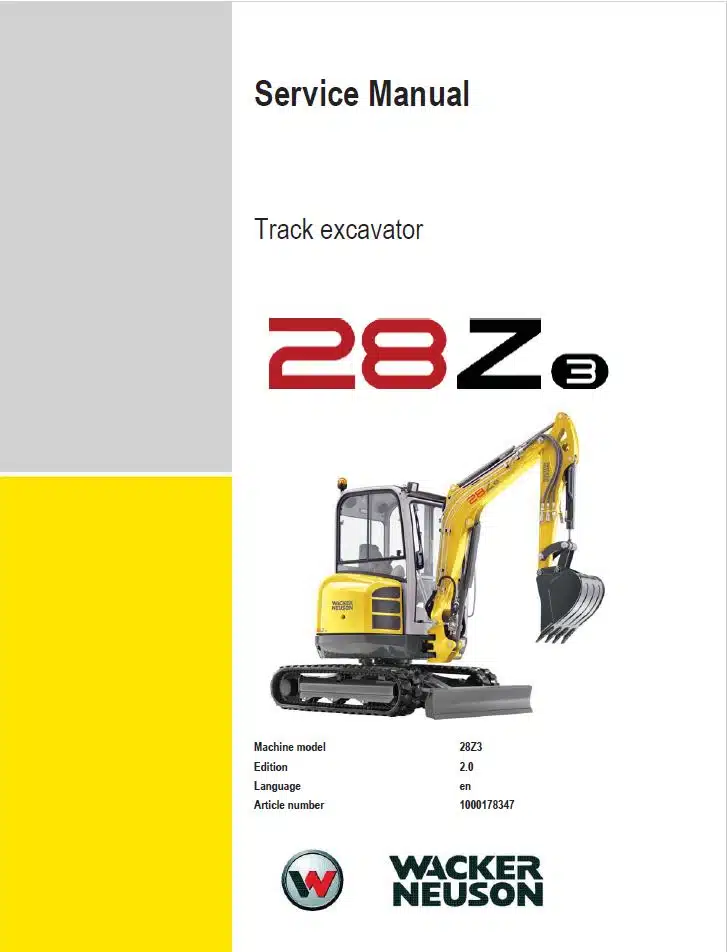 WACKER NEUSON 28Z3 TRACK WACKER NEUSON 28Z3 TRACK EXCAVATOR Service Repair Manual