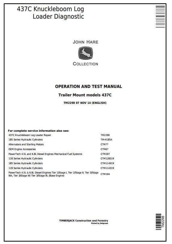 John Deere 437C Timberjack Diagnostic and Test Service Manual John Deere 437C Timberjack Diagnostic and Test Service Manual