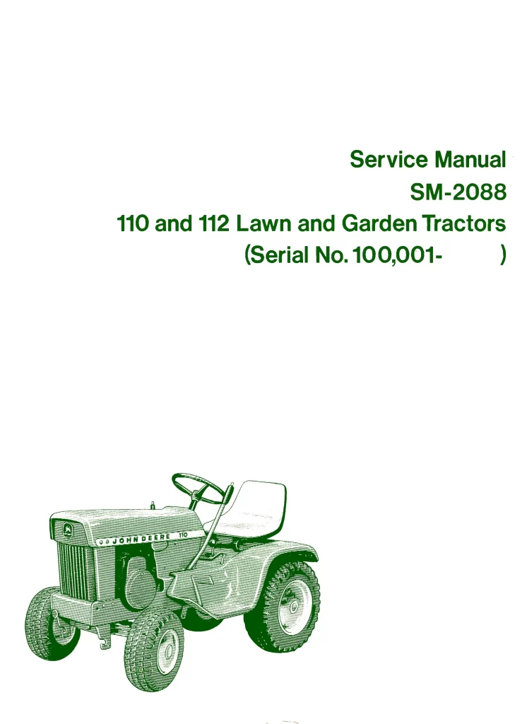 John Deere 112 Lawn Tractor Service Manual