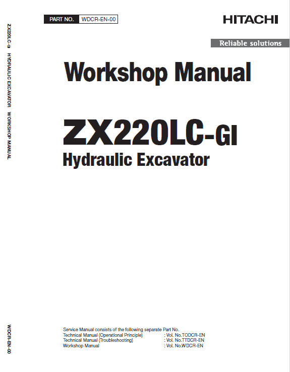 Hitachi ZX220LC GI Service Repair Manual Hitachi ZX220LC GI Service Repair Manual