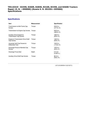 John deere 8235r tractors service repair technical manual