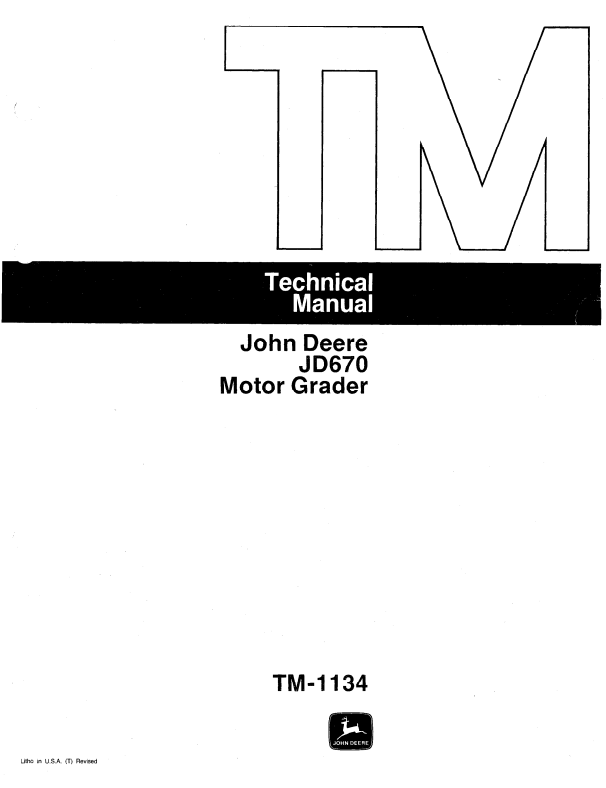 JOHN DEERE JD670 MOTOR GRADER Service Repair Manual