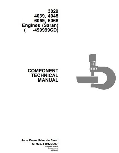 John Deere 3029 To 6068 Engines Component Technical Manual
