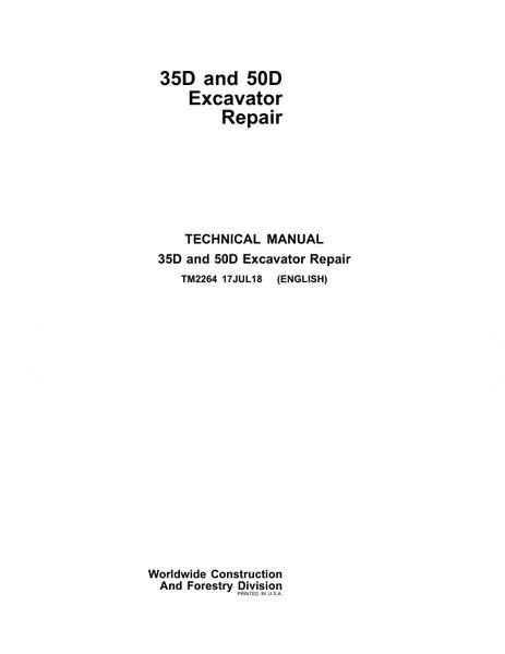 John Deere 30D, 50D Excavator Repair Technical Manual tm2264