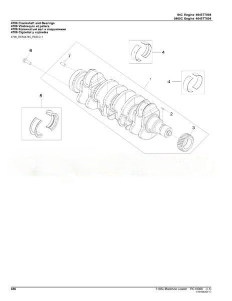 John Deere 310SJ Backhoe Loader Parts Catalog Manual