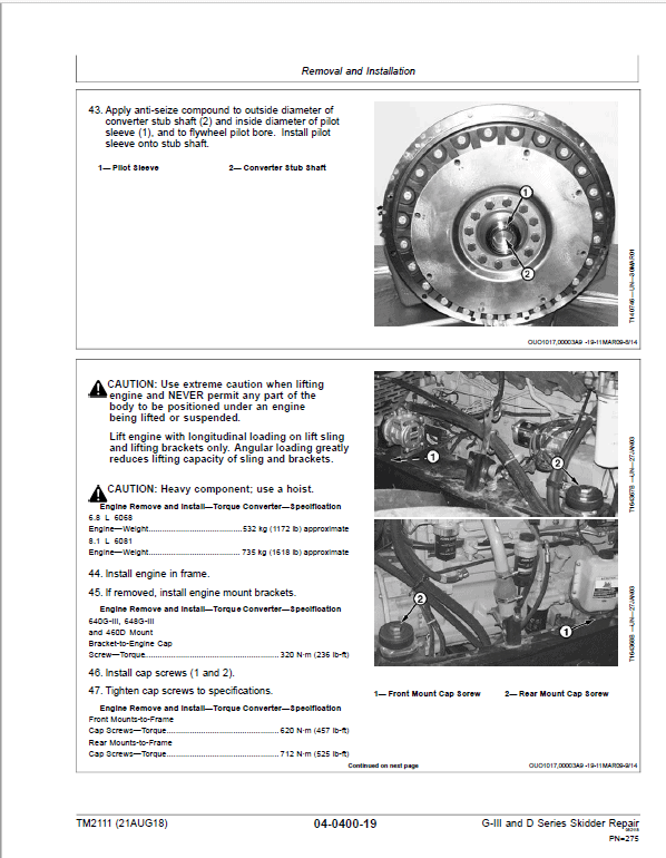 John Deere 540G-III 540G-III, 548G-III, 360D, 640G-III, 648G-III, 460D, 748G-III, 560D