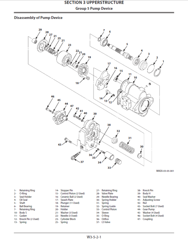 hitachi-zx55u-5B-Disassembly-of-Pump-Device-Workshop-manual