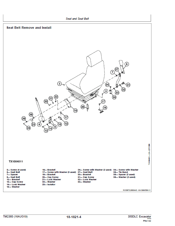TM2359 John Deere 350DLC Excavator Operation and Test Manual