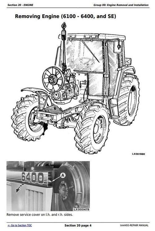 John Deere 6100 6400 SE Tractors Operators Manual