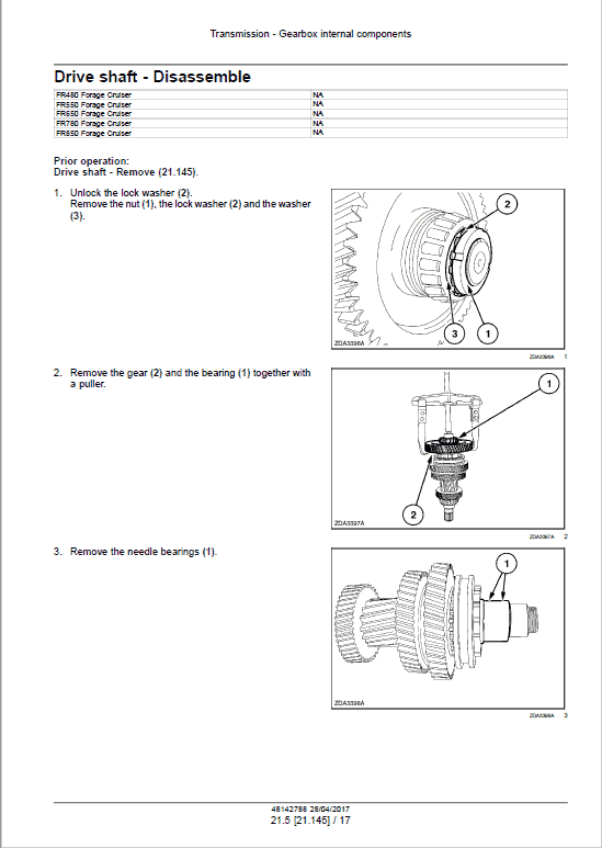 New Holland FR650 Tier 4B Harvester Service Manual