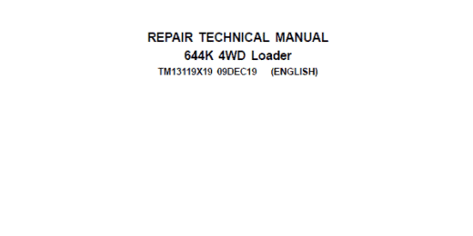 644K 4WD John Deere Loader Technical Manual TM13119X19