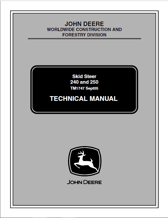 John Deere 250 240 Service Technical Manual TM1747
