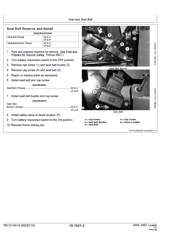 644K 4WD John Deere Loader Technical Manual TM13119X19 644K 4WD John Deere Loader Technical Manual TM13119X19