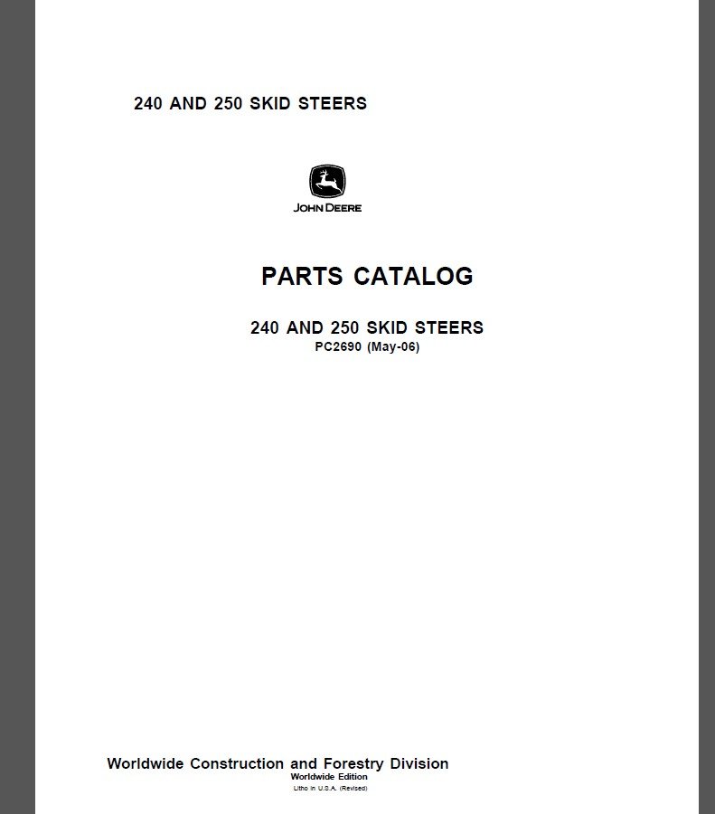John Deere 240 Skid Steer Parts Diagram John Deere 240 Skid Steer Parts Diagram Manual