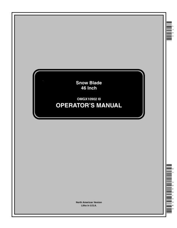 John Deere 46 Snow Blade Manual PDF