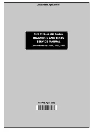 John Deere 5620, 5720, 5820 Tractors Operation and Tests Manual TM4791