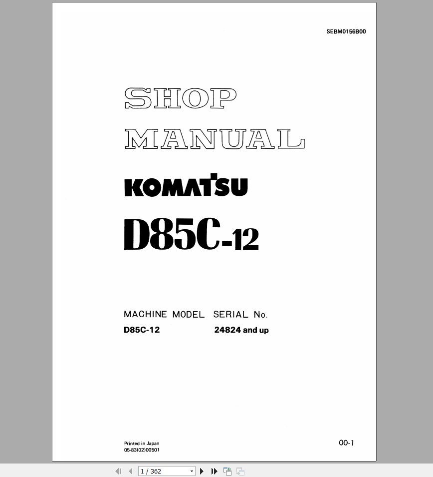 Komatsu D85c-12 Workshop Service Repair Manual Download Komatsu D85c-12 Workshop Service Repair Manual Download