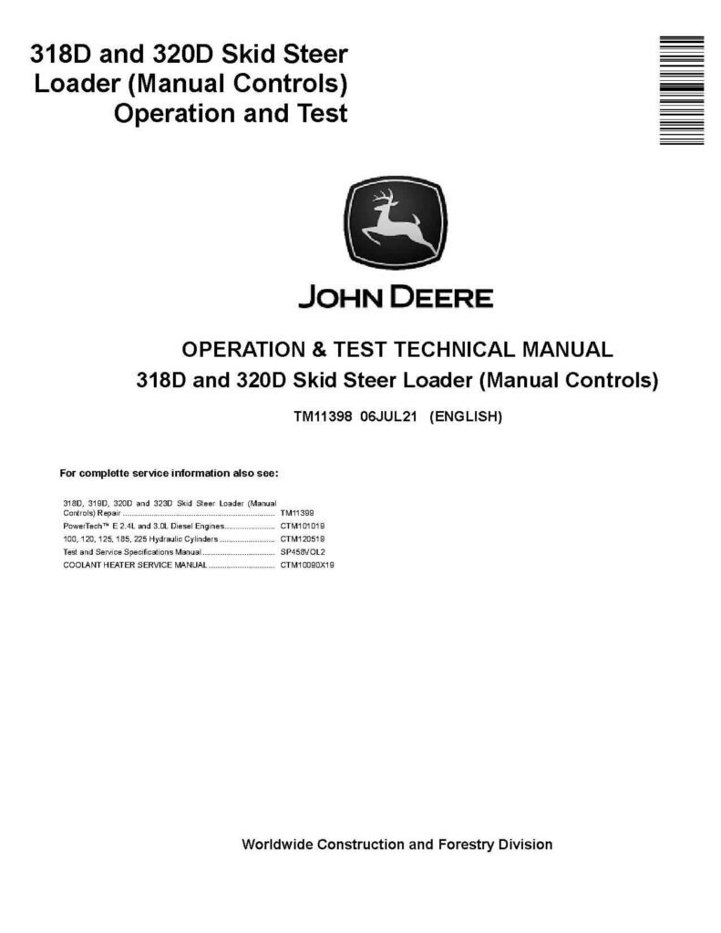 John Deere 318D Skid Steer Loader Service Repair Manual PDF