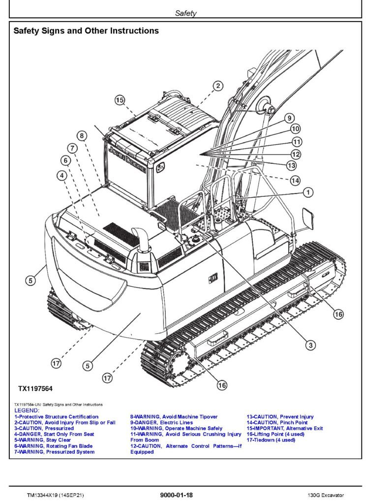 John Deere 130GLC Excavator Operation and Test Manual TM13344X19