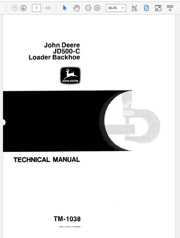 John Deere 500C Backhoe Loaders Technical Manual TM1038