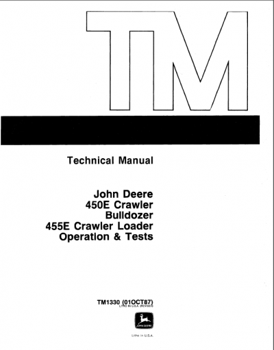 John Deere 450E, 455E Operation and Test Manual TM1330
