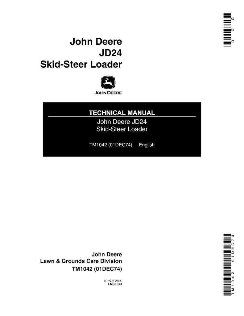 John Deere 24 and JD24 Skid Steer Loaders Technical Manual TM1042